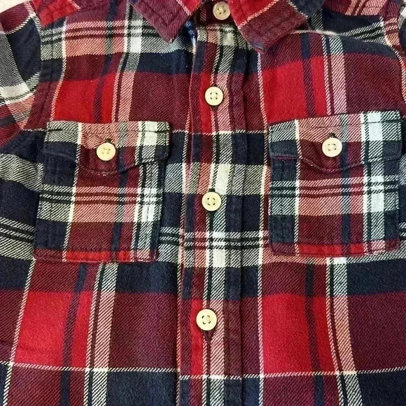 Gymboree - long sleeve plaid flannet button down shirt. Size 6-12  months - Picture 4 of 4